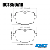 Колодки тормозные DC1850P18 DC brakes Street STR.S+, задние BMW G30; X3 G01; X4 G02; X5 G05; X6 G06;