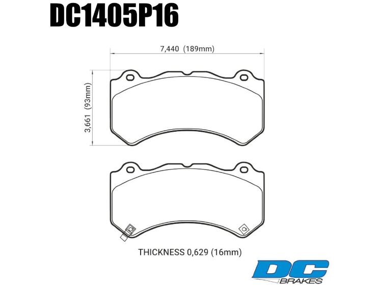 Колодки тормозные DC1405P15 DC Brakes Street STR.S+, перед Jeep SRT8 2012-2014, AUDI 4F RS6 (BREMBO)