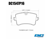 Колодки тормозные DC1547P16 DC Brakes Street STR.S+, задн. AUDI RS5; RS7; S7; S6; PORSCHE MACAN
