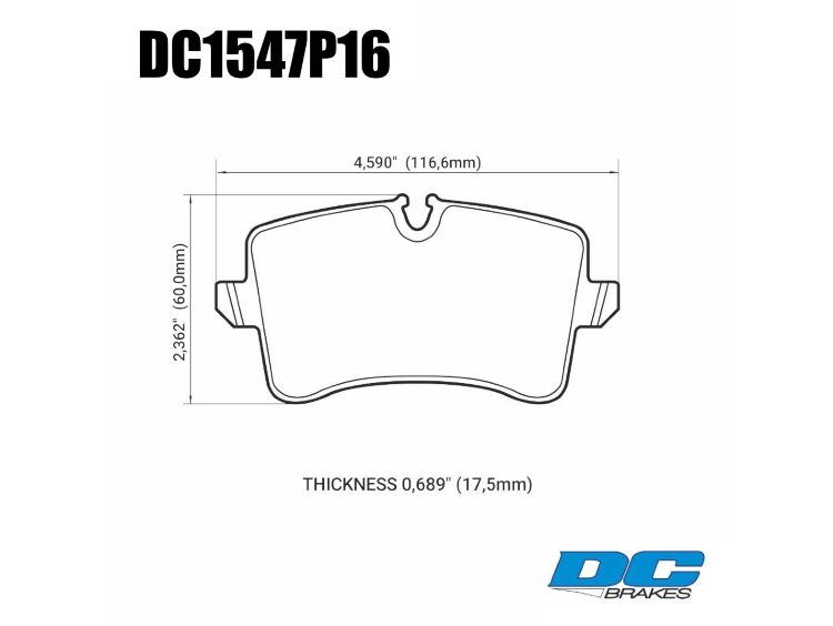 Колодки тормозные DC1547P16 DC Brakes Street STR.S+, задн. AUDI RS5; RS7; S7; S6; PORSCHE MACAN