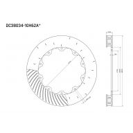 Ротор тормозного диска 380*34mm, DC Brakes DC38034-10H62AR, H крепеж, прав. (Brembo) - Ротор тормозного диска 380*34mm, DC Brakes DC38034-10H62AR, H крепеж, прав. (Brembo)