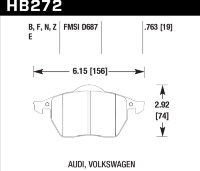 Колодки тормозные HB272Z.763A HAWK Perf. Ceramic Audi A3, A3 Quattro, S3 & TT перед