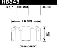 Колодки тормозные HB843Z.604 Cadillac CTS V 2016->