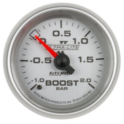 Датчик буста Autometer Ultra-Lite II, Autometer Ultra-Lite II Gauge Vac/Boost 2 1/16in -1 - +2 Bar Mechanical Ultra-Lite II, ATM4903-M2