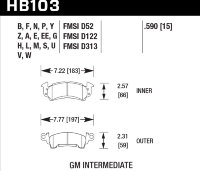 Колодки тормозные HB103M.590 HAWK Black GM Intermediate 15 mm