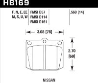 Колодки тормозные HB169U.560 HAWK DTC-70 Nissan 14 mm