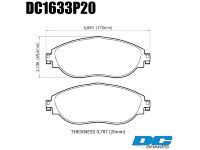 Колодки тормозные DC1633P20 DC Brakes Street STR.S+, перед VW GOLF VII; Passat 362; AUDI A3 8V1
