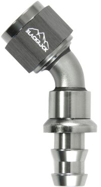 - 12 AN (12AN AN12) фитинг 45 градусов PUSH FIT серия BLACKROCK LAB P12-045-7Ti