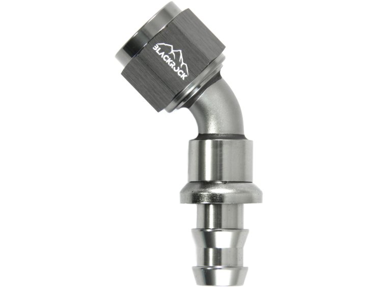 - 12 AN (12AN AN12) фитинг 45 градусов PUSH FIT серия BLACKROCK LAB P12-045-7Ti