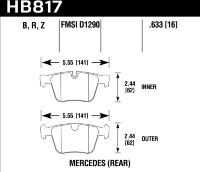 Колодки тормозные HB817Z.633 HAWK PC Mercedes-Benz CL63 AMG  задние