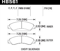 Колодки тормозные HB561P.710 HAWK SD передние CADILLAC Escalade / Chevrolet Tahoe