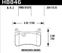 Колодки тормозные HB846B.534 MERCEDES-BENZ C63 AMG (204, 218)