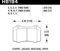 Колодки тормозные HB194Y.570 HAWK LTS  Brembo тип A, C, F / JBT CM4P1