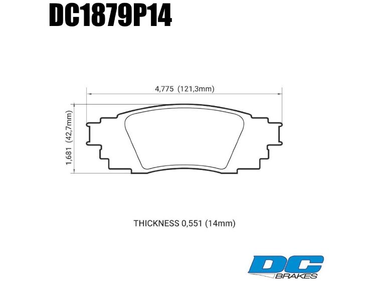 Колодки тормозные DC1879P14 DC brakes Street STR.S+, задние TOYOTA CAMRY V70; LEXUS ES300h; RX