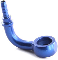 Фитинг banjo d10 mm, 90° D-03 алюминий СИНИЙ, под опрессовку S5099-03D, Goodridge