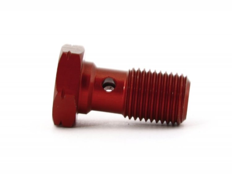Болт (штуцер) для banjo M10x1 L=20mm алюминий КРАСНЫЙ, Goodridge 992-03-31DR
