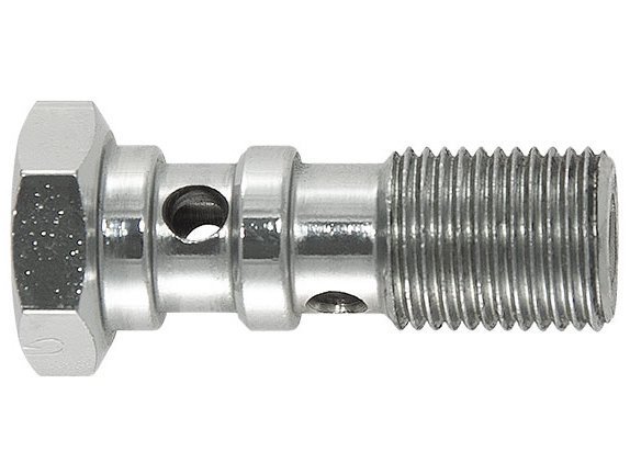 Болт (штуцер) двойной для banjo AN-04, 7/16x24 L=30 mm сталь хром Goodridge 773-44CH