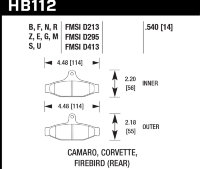 Колодки тормозные HB112U.540 HAWK DTC-70 PBR GM (Rear) 14 mm