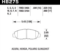 Колодки тормозные HB275B.620 HAWK Street 5.0 передние Honda Civic, Accord