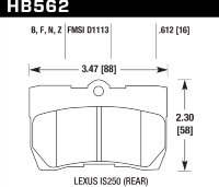 Колодки тормозные HB562F.612 HAWK HPS Lexus