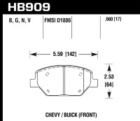 Колодки тормозные HB909Y.660 передние Chevrolet Camaro LTG 2015-