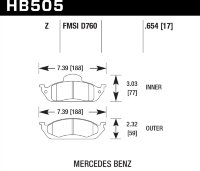 Колодки тормозные HB505Z.654 HAWK PC передние MERCEDES ML W163