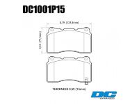 Колодки тормозные DC1001P15 DC Brakes Street STR.S+, перед MMC LANCER EVO V-X; SUBARU WRX STI