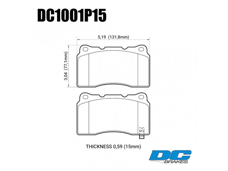Колодки тормозные DC1001P15 DC Brakes Street STR.S+, перед MMC LANCER EVO V-X; SUBARU WRX STI
