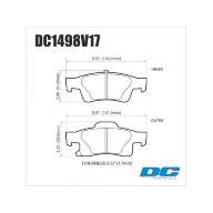 Колодки тормозные DC1498V17 DC Brakes Street HD, задние Jeep Grand Cherokee WK2/Dodge Durango 201 - Колодки тормозные DC1498V17 DC Brakes Street HD, задние Jeep Grand Cherokee WK2/Dodge Durango 201