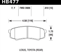 Колодки тормозные HB477F.610 HAWK HPS задние LEXUS GX460, GX470; TOYOTA PRADO 150/120