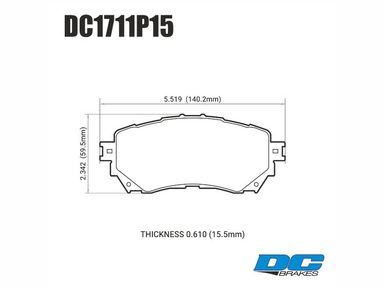 Колодки тормозные DC1711P15 DC brakes STREET STR.S+, перед Mazda 6 GJ 2012->