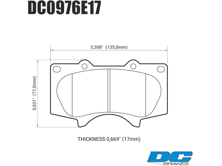 Колодки тормозные DC0976E17 DC Brakes RT.2, перед LEXUS GX460 / GX470;  Prado 150/120; PAJERO