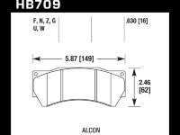 Колодки тормозные HB709B.630 REVO by Alcon MONO 6, Alcon Monoblock 6 CAR97