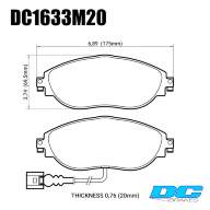 Колодки тормозные DC1633M20 DC brakes Race Track, перед VW GOLF VII; Passat 362; AUDI A3 8V1 - Колодки тормозные DC1633M20 DC brakes Race Track, перед VW GOLF VII; Passat 362; AUDI A3 8V1