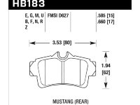 Колодки тормозные HB183E.585 HAWK Blue 9012 Mustang (Rear) 15 mm