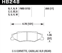 Колодки тормозные HB248E.650 HAWK Blue 9012 C-5 Corvette (Rear) 17 mm