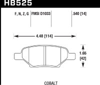 Колодки тормозные HB525G.540 HAWK DTC-60 Cobalt (Rear) 14 mm