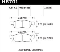 Колодки тормозные HB701P.723 HAWK SuperDuty; 19mm