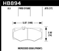 Колодки тормозные HB894Y.675 HAWK LTS Mercedes-Benz G550  передние