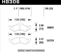 Колодки тормозные HB306P.795 HAWK SuperDuty; 20mm