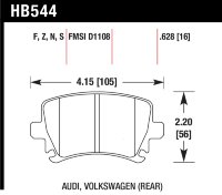 Колодки тормозные HB544N.628 HAWK HP+ задние AUDI TT 8J, A6, Allroad 4H, A3 / VW Golf 5,6 , Passat C