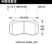 Колодки тормозные HB563N.656 HAWK HP Plus Jeep Cherokee SRT82006-2010
