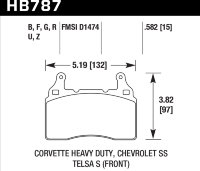 Колодки тормозные HB787F.582 HAWK HPS; перед TESLA S; Corvette 2014-> ; Camaro 2010->