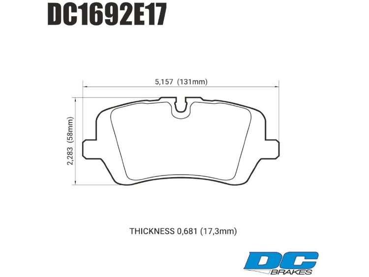 Колодки тормозные DC1692E17 DC brakes RT.2, задние RANGE ROVER SPORT; IV; DISCOVERY V; 