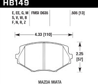 Колодки тормозные HB149E.505 HAWK Blue 9012 Mazda Miata MX-5 1.8L 13 mm