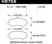 Колодки тормозные HB756F.770 HAWK HPS; 20mm  перед MB GLK W204