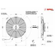 Вентилятор втягивающий (за радиатором) 11&quot; (280mm) 1580 м3/ч SPAL VA09-AP50/C-27A - Вентилятор втягивающий (за радиатором) 11" (280mm) 1580 м3/ч SPAL VA09-AP50/C-27A