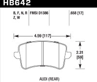 Колодки тормозные HB642F.658 HAWK HPS  Audi A5, A4 (1LA), Q5