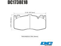 Колодки тормозные DC1738E18 DC brakes RT.2, перед BMW X5M F85; X6M F86