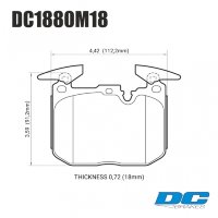 Колодки тормозные DC1880M18 DC brakes Race Track, перед BMW M4 F82, F32; M3 F80 F30; F20 F22 F87 M
